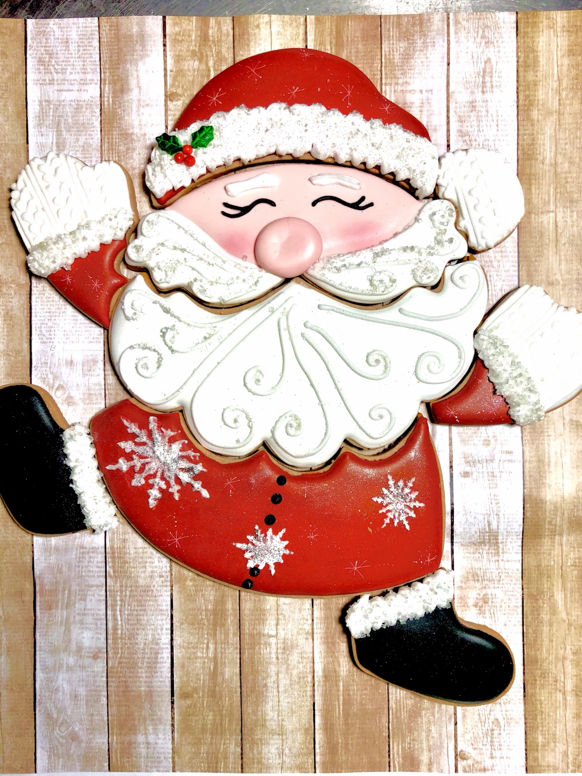 Large decorated Santa cookie