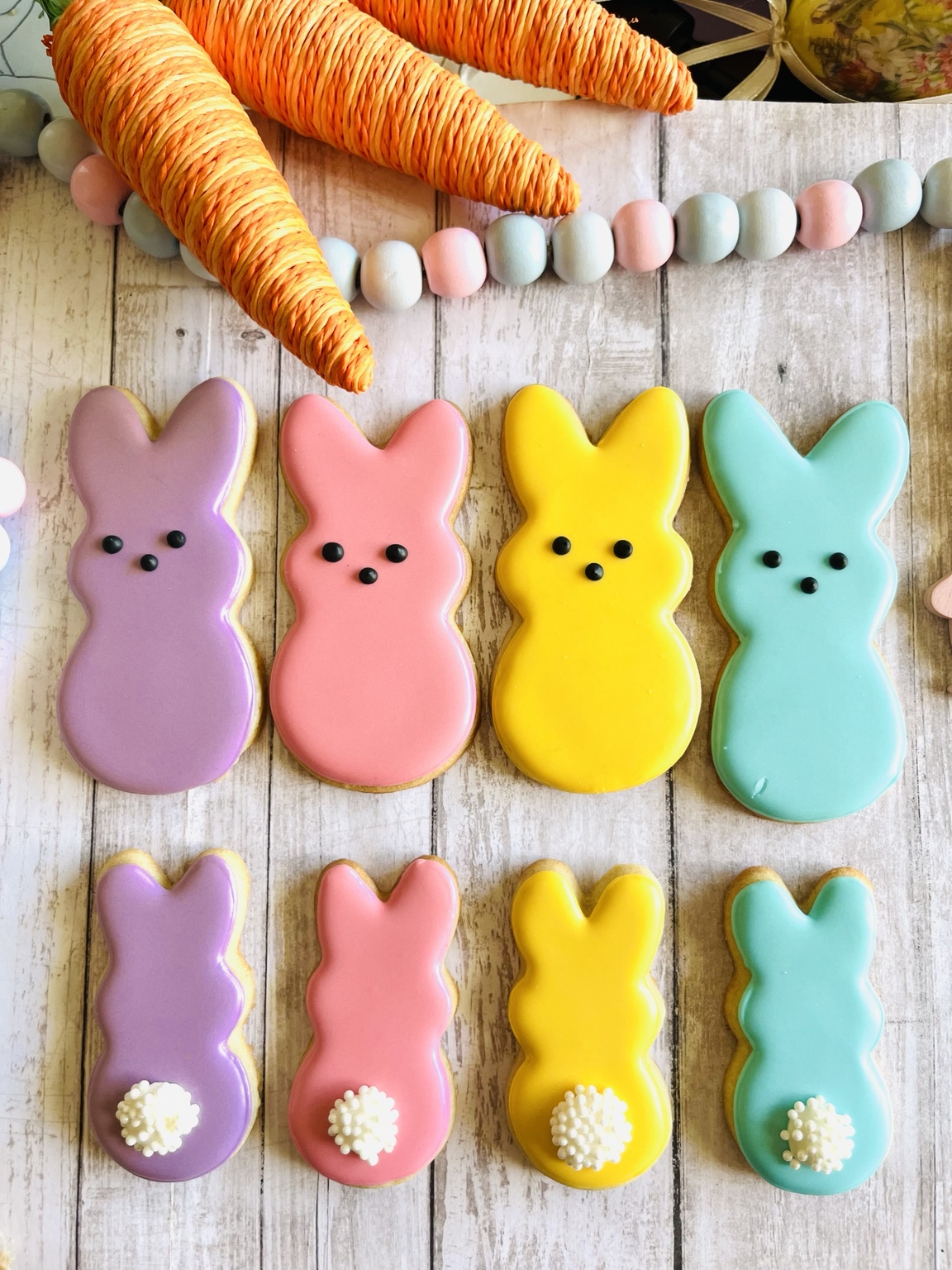 Pastel Easter bunny cookies